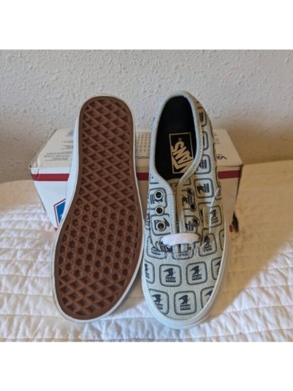 Vans USPS Postal Service Women Authentic Denim and White Eagle Rare Shoes 0826 - Picture 9 of 11
